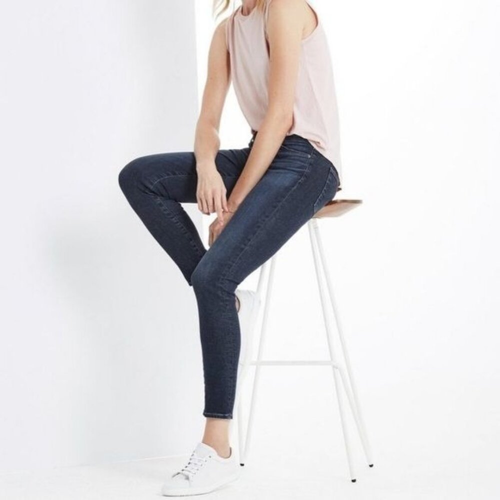AG Adriano Goldschmied Middi Mid Rise Ankle Skinny Jeans Dark Wash Stretch 28R